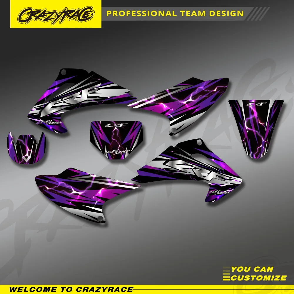 

Мотоциклетная графика, фоновая наклейка, наборы протекторов для Honda CRF230 CRF150F CRF230F CRF 150F 230 2003-2007, на заказ