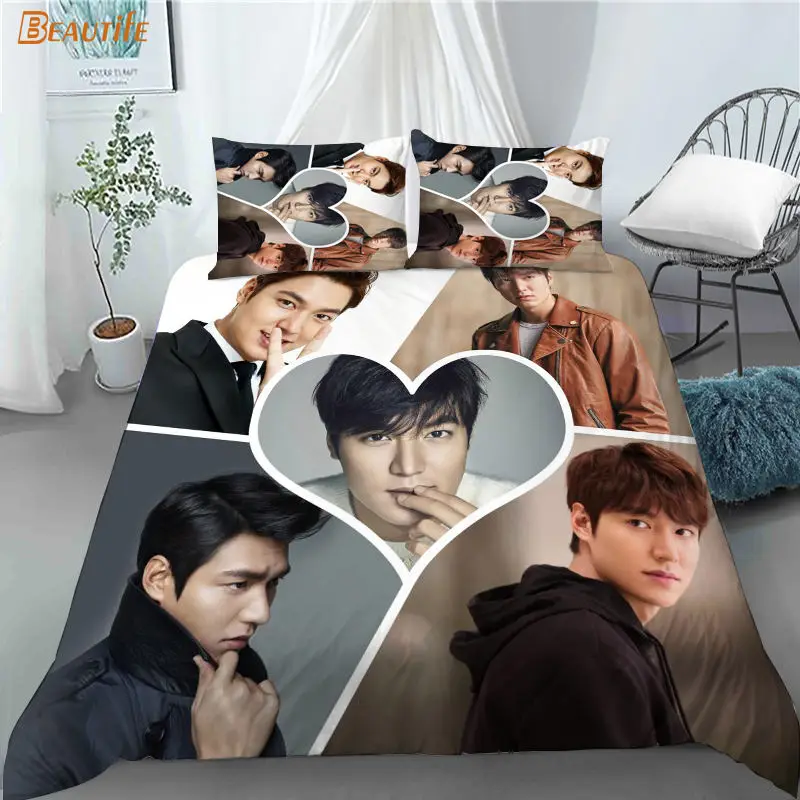 Custom Kpop Idol Lee Min Ho 3 pezzi Set copripiumino Set biancheria da letto moda piumino copripiumino federa tessili per la casa