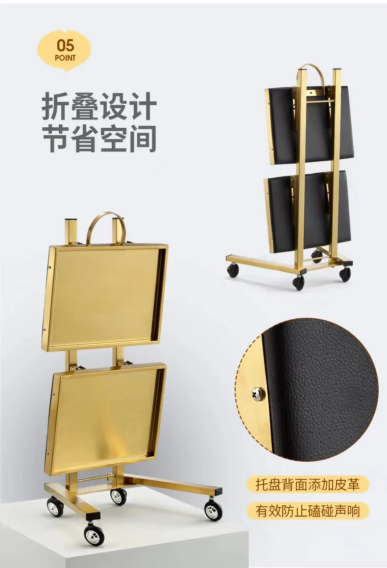 Stainless Steel Beauty Hair Cart Hot Dyeing Cart Hair Cutting and Hair Extension Folding Bar Car Hair Saloon Dedicated