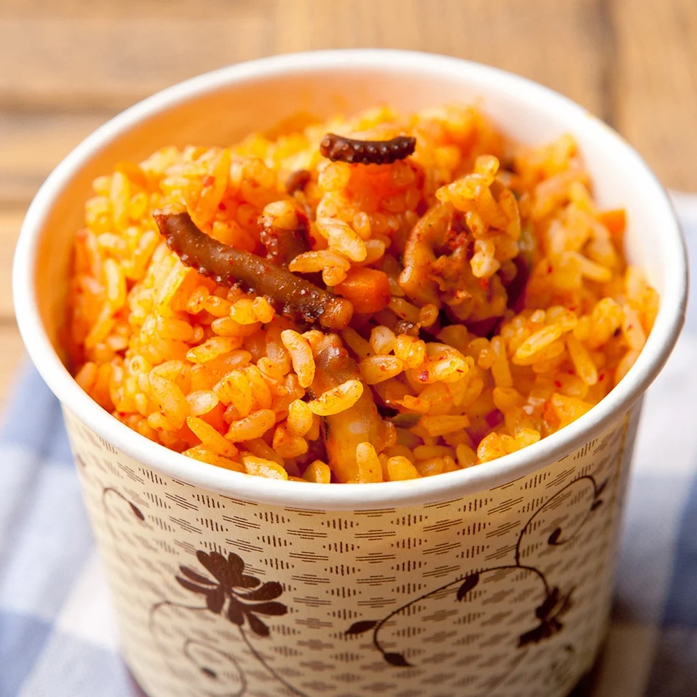 (دفاع) طعام الإبهام الأخطبوط الأرز المقلي 300 جرام × 10 قطع حار وحلاوة أنا أرز مقلي للمأكولات البحرية. #5