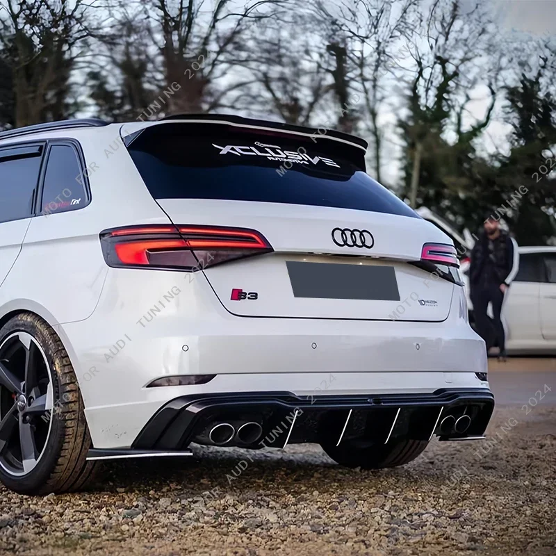 Dla Audi A3 S-Line S3 8V Sportback Facelift 2016-2020 Maxton Style Samochodowy tylny spojler dachowy Tylny spojler dachowy bagażnika