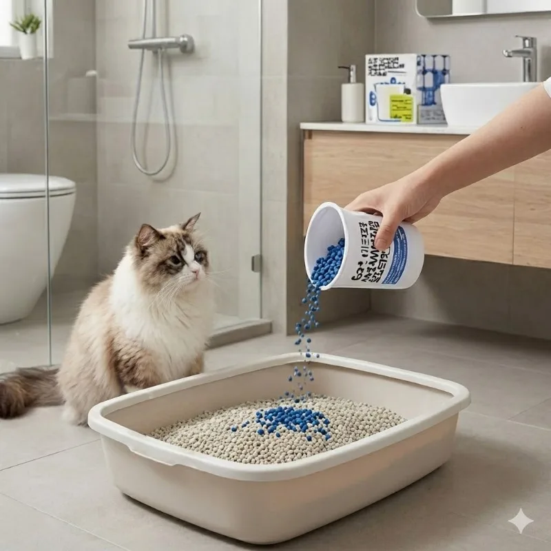 Perles désodorisantes pour litière de chat, éliminateur d'odeurs, parfum frais, aromathérapie pour le nettoyage des toilettes de chat, éliminateur d'odeurs d'urine