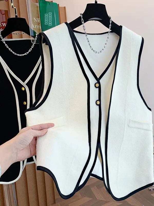 

Autumn Winter New Sle Svel Vest Cardigan Outerwear Faion Sensation Layering Open Front Design Ladies Jaet