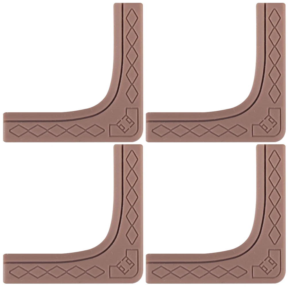 4pcs Corner Protectors Baby Proofing Guards Cover Safety Children Glass Table Brown Thin Durable Anti Collision Furniture Home