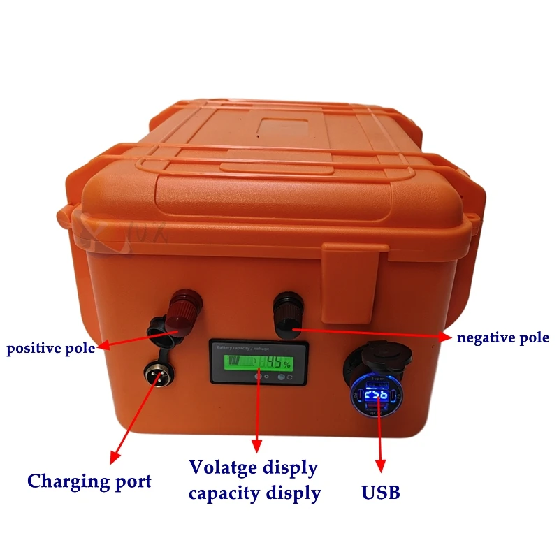 YNX 24V 100AH Lithium ion battery 24V waterproof Li-polymer for 1500W 2400W RV EV solar storage inverter bike +10A Charger