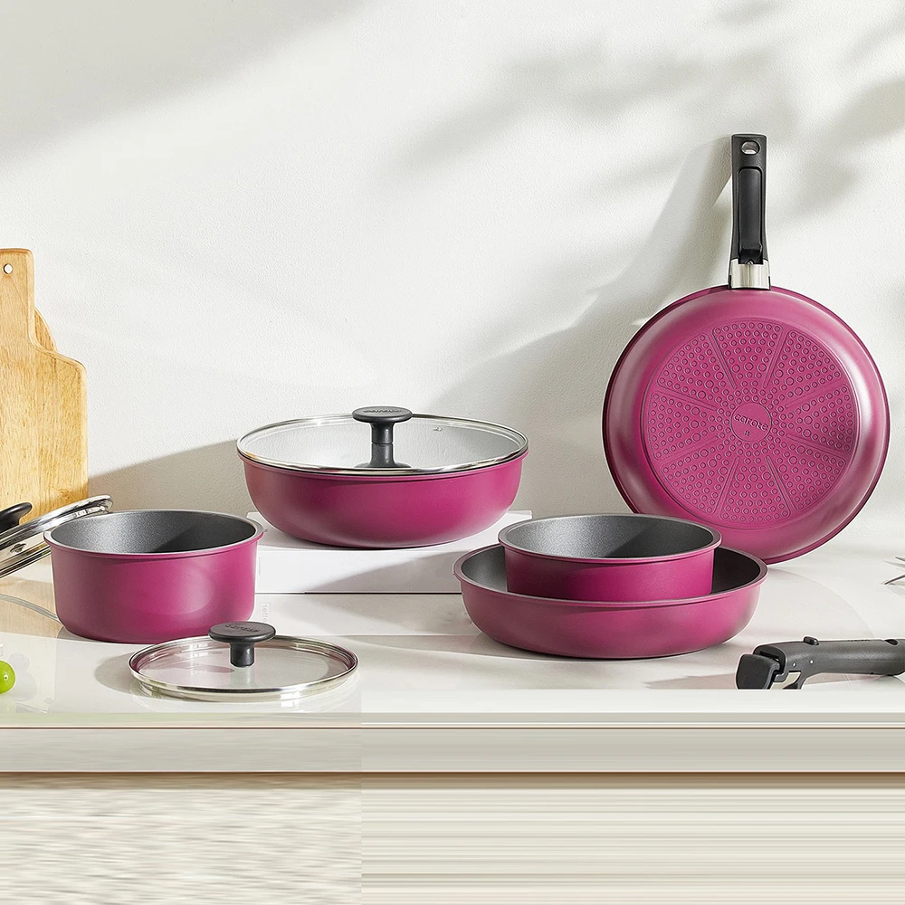 

Non-stick pan handle detachable,household kitchen wok three-piece set,cookware set,induction cooker and gas special