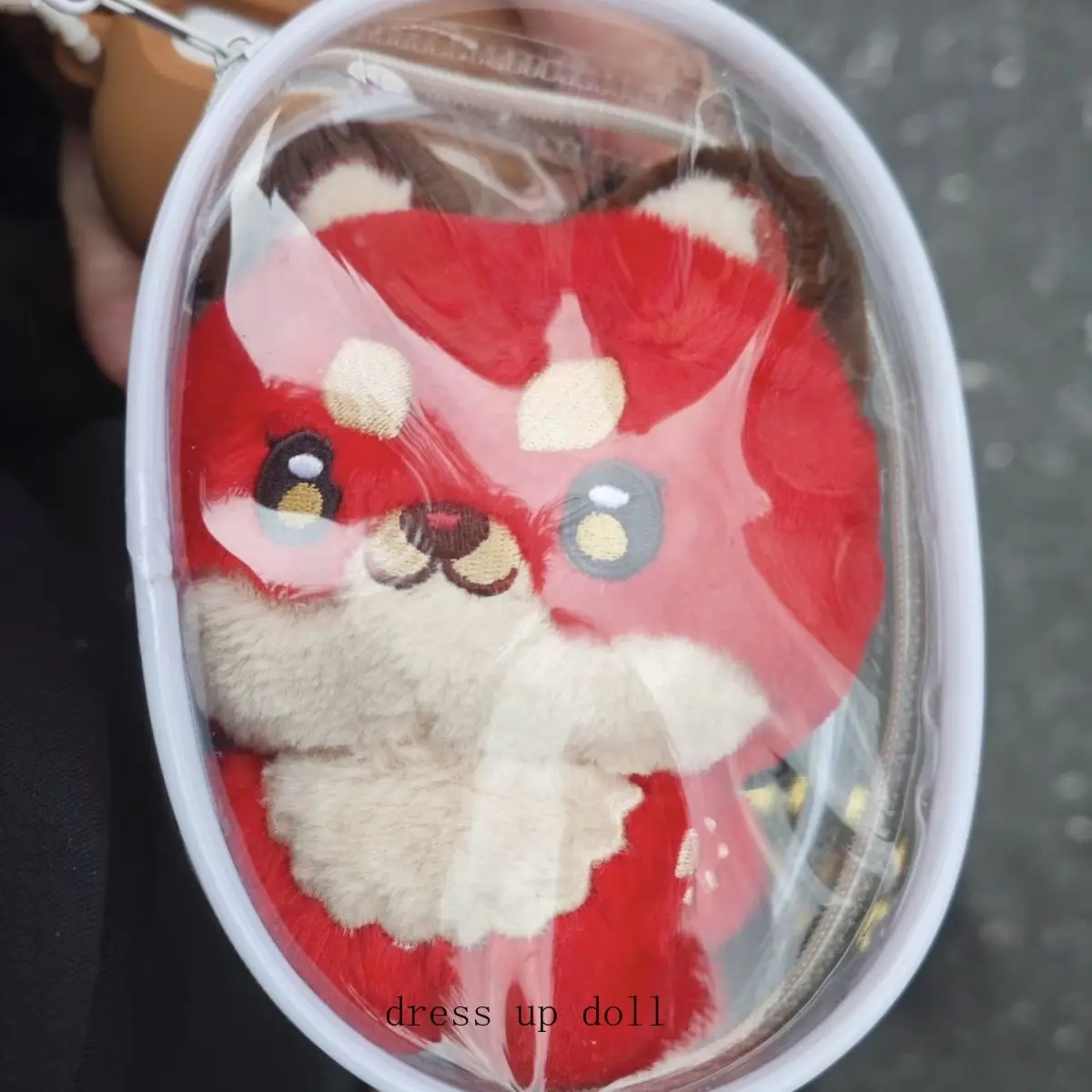 

Anime Kawaii Dog Red Dango 10cm Game Cotton Doll Plush Keychain Toys Cosplay Pendant