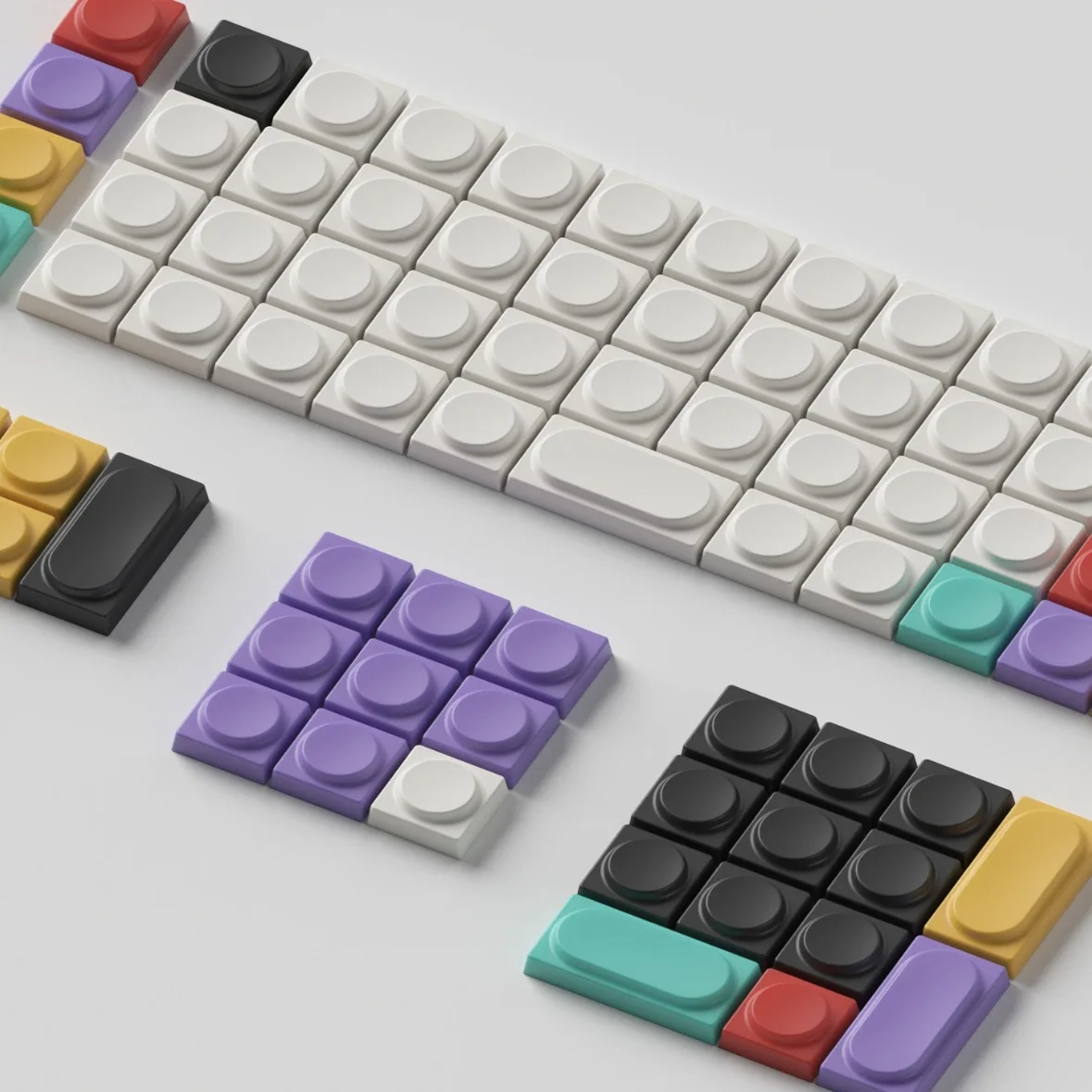 10Pcs Blocks Bricks Low Profile Keycaps Pbt Transparent Frosted Keycap for Mx Mechanical Keyboard