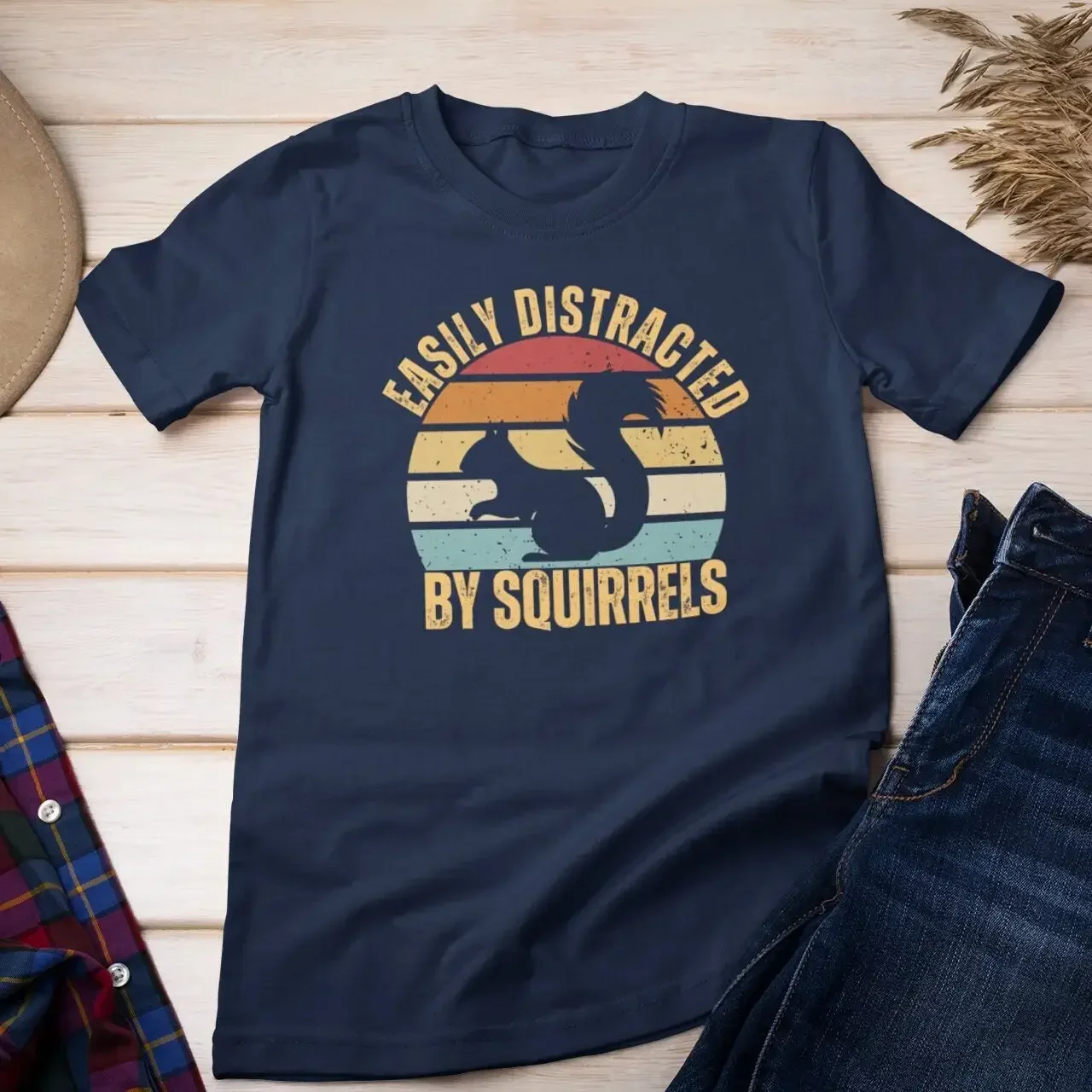 Easily Distracted by Squirrels Funny for Squirrel Lover T Shirt