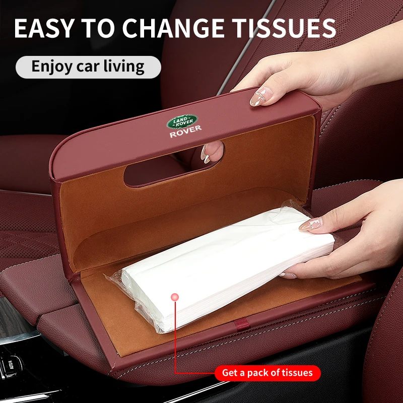 Car Tissue Box Holder Centre Console Armrest Napkin Holder Auto Seat Backrest Tissue Holder For Land Rover Freelander L2 LF Rang