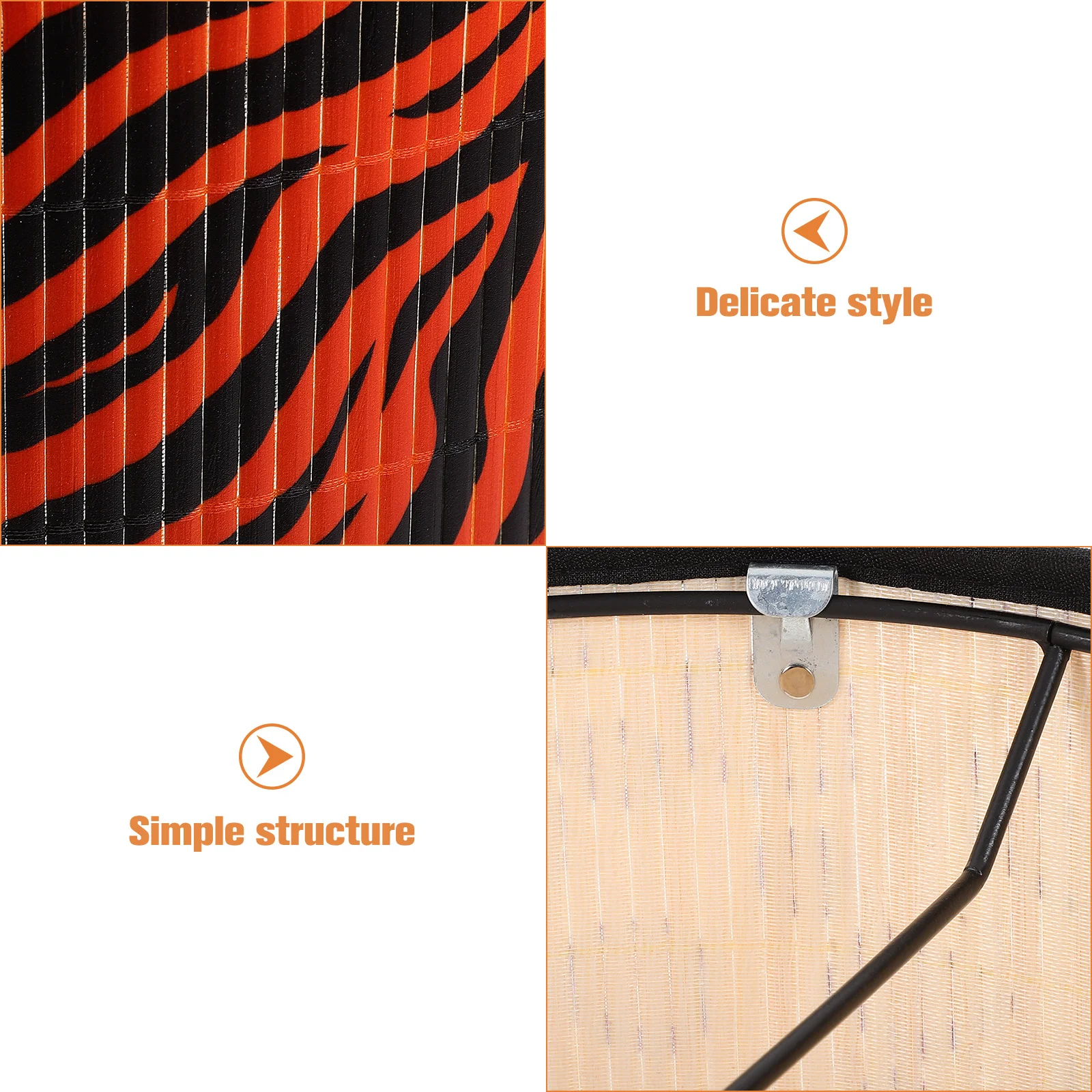 1 قطعة غطاء مصباح الخيزران منقوشة لمبة مكتب الظل لا سلك الطاقة سهلة التركيب للمنزل فندق غرفة نوم دراسة إضاءة ديكوريّة