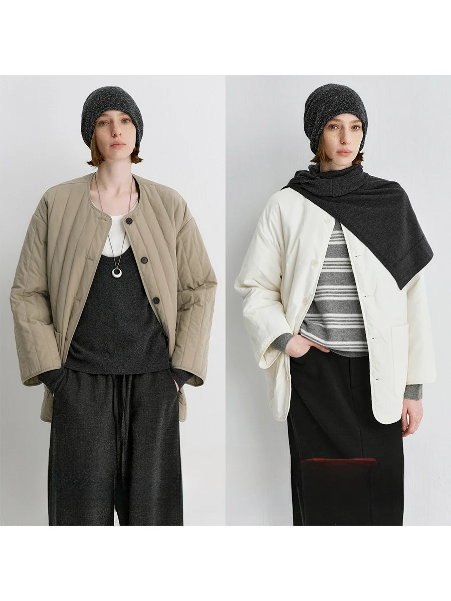 

Двустороннее носимое легкое хлопковое пальто Amyy Studios, стеганое теплое пальто Fce JIN, эффективное теплое хлопковое пальто