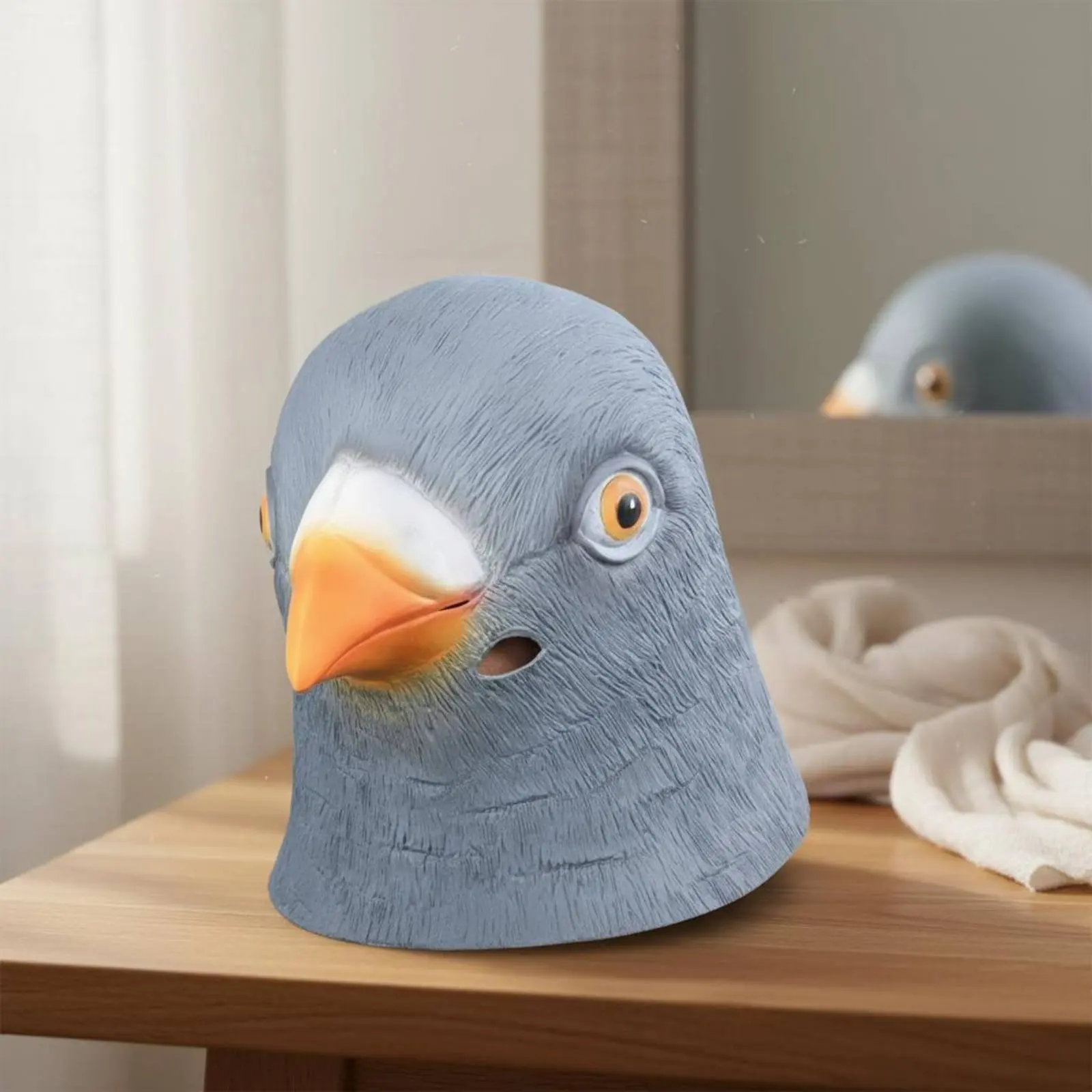 

Full Head Pigeon Headpiece Environmentally Eco-Conscious Realistic Avian Head Headpiece Costume Accessory for Cosplayers