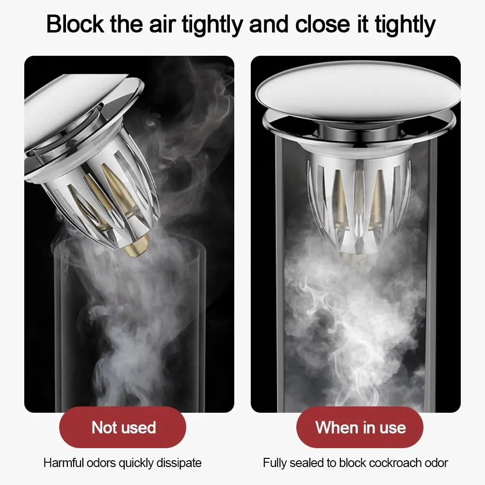 Copper Core Floor Drain Filter Mesh Sealing Cover Multifunctional Pop Up Drain Filter Anti-clog Washbasin Bounce Core