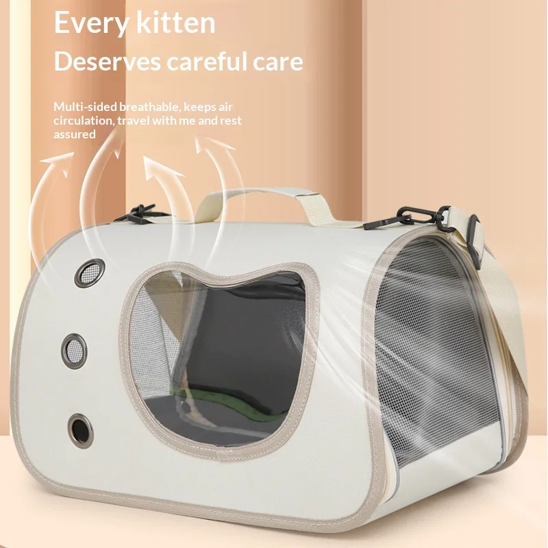 Transportín plegable para gatos transpirable con apertura lateral - imagen 2