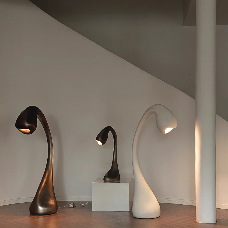 

French bud sculpture floor lamp FRP stepless dimming living room bedroom natural growth ambient light