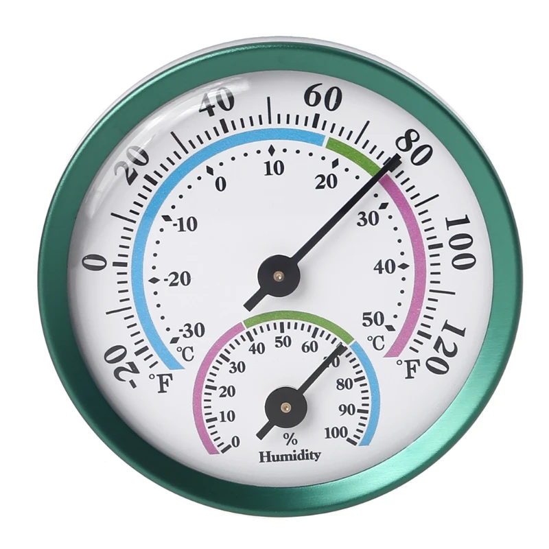 Round 2" in Diameter Thermometer 1 Pack Wireless Weather Hygrometer Car Table No Required Green Humidity Dropshipping