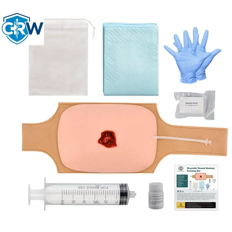CRW Bestselling Wearable Bleeding Wound Simulator Kit. Stop the Bleeding Wound Kit, Wound Packing Trainer Kit