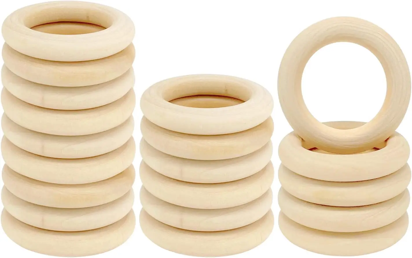 

Natural Wood Rings for Crafts, Macrame Rings for DIY, Wooden Rings Without Paint, Pendant Connectors 55mm/2.2inch