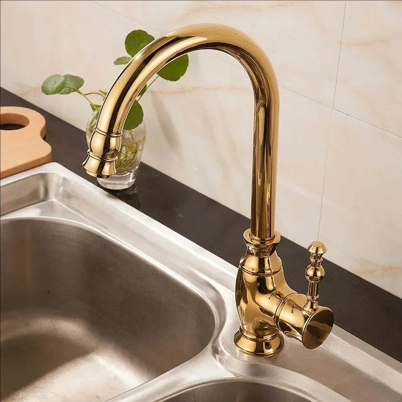 Gold Kitchen Faucet 360° Rotating Kitchen Mixers Taps Cold And Hot Basin Sink Tap Water Mixers Single Hole Basin faucet