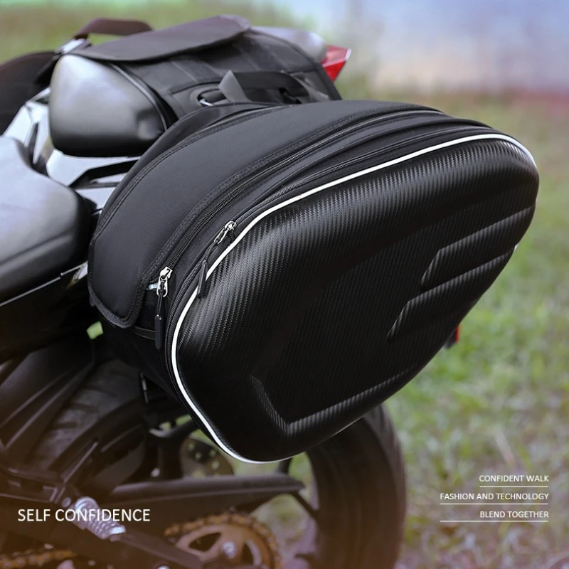 

Motorcycle Waterproof Saddle Bag One Pair Side Helmet Riding Travel Bag with Rain Cover