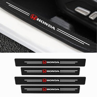 For Honda Civic Accord Vezel Fit CR-V City CRZ Jazz HRV Typer Odyssey 4pcs Car Door Threshold Carbon Fiber Scuff Plate Sticker