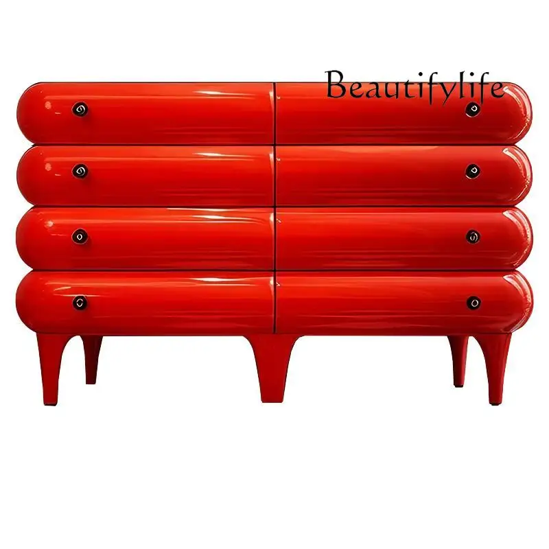 

Modern designer art side cabinet eight bucket cabinet creative high-end modern solid wood furniture