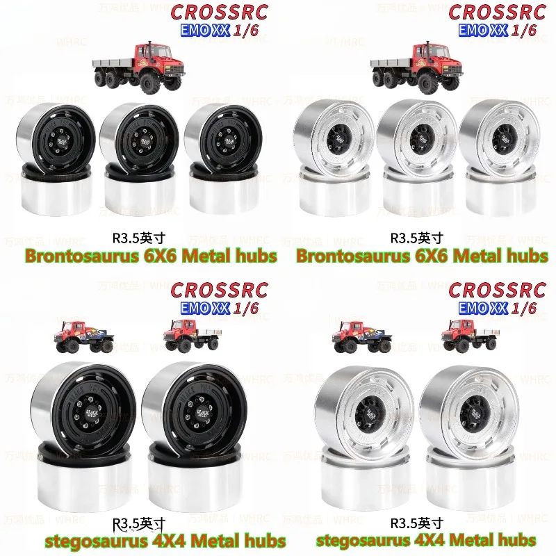 CROSSRC 1/6 EMO XX dinosaurio juego de cubo de rueda de Metal para 4X4 Stegosaurus 6X6 Brontosaurus coche trepador de control remoto simulación de barro piezas de mejora