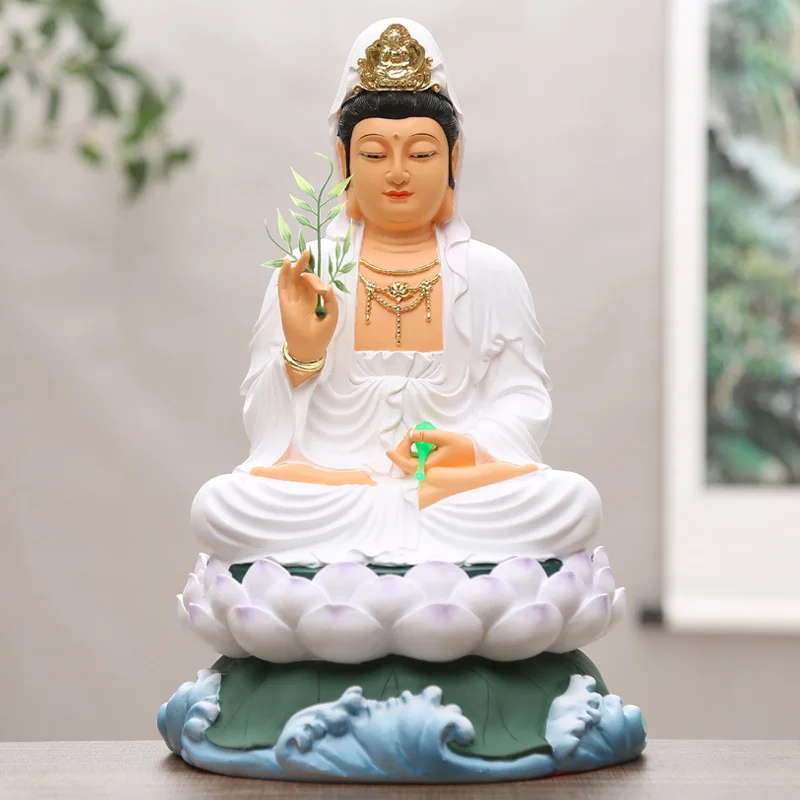 Imagem -06 - Banhado a Ouro Sakyamuni Buddha Estátua Resina Plain Coat Home Decor Amitabha Farmacêutico Chinês