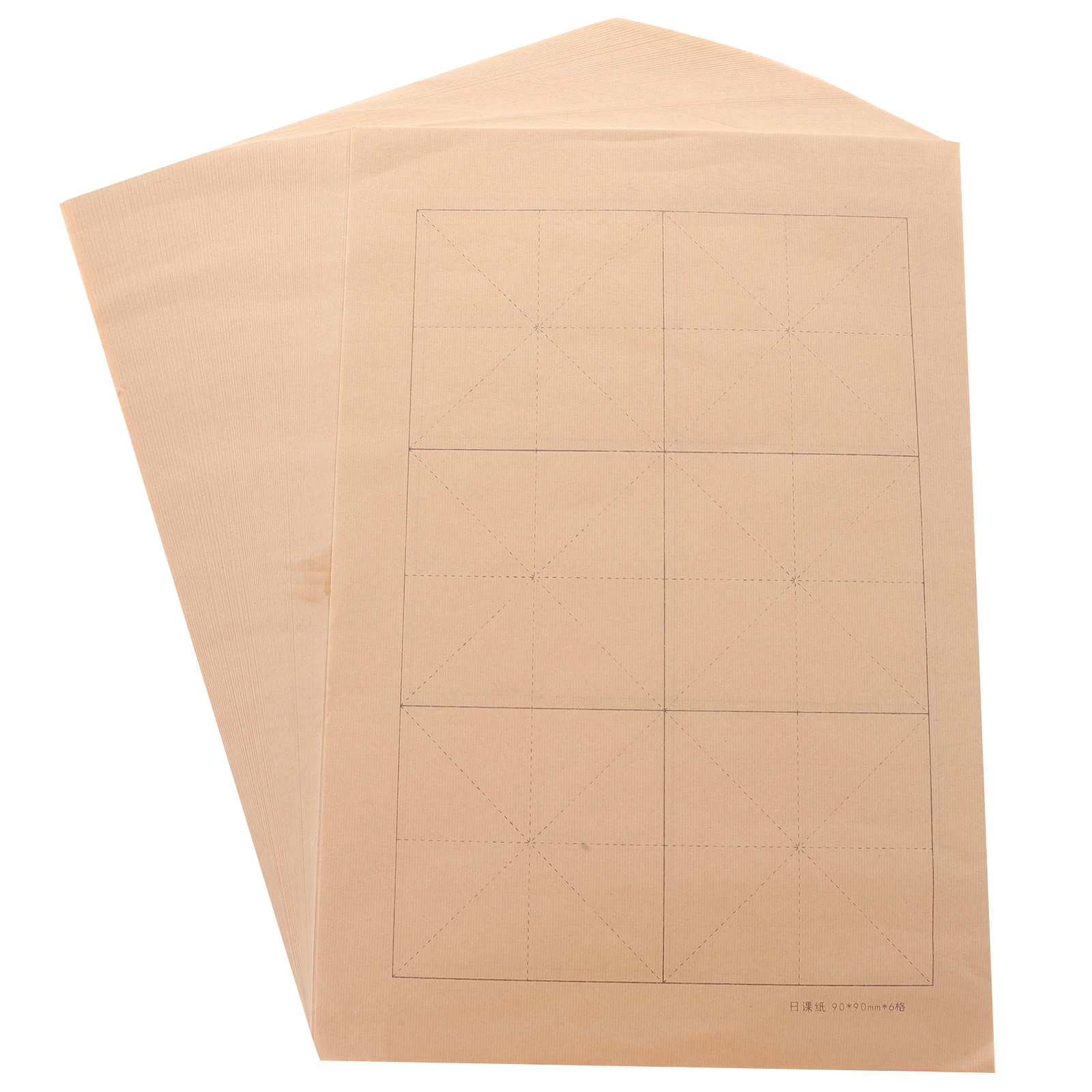 

100 Sheets Calligraphy Practice Paper Chinese Rice Paper with Character Grid Retro Thickened Writing Surface Ideal for Brush Pen