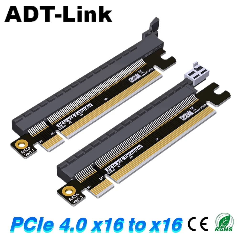 PCIe 164 Pin 16x Male to Female Riser Adapter 4.0 PCI-e Express Card Test DIP Slot with Fixing Plate for 1U 2U 3U Servers