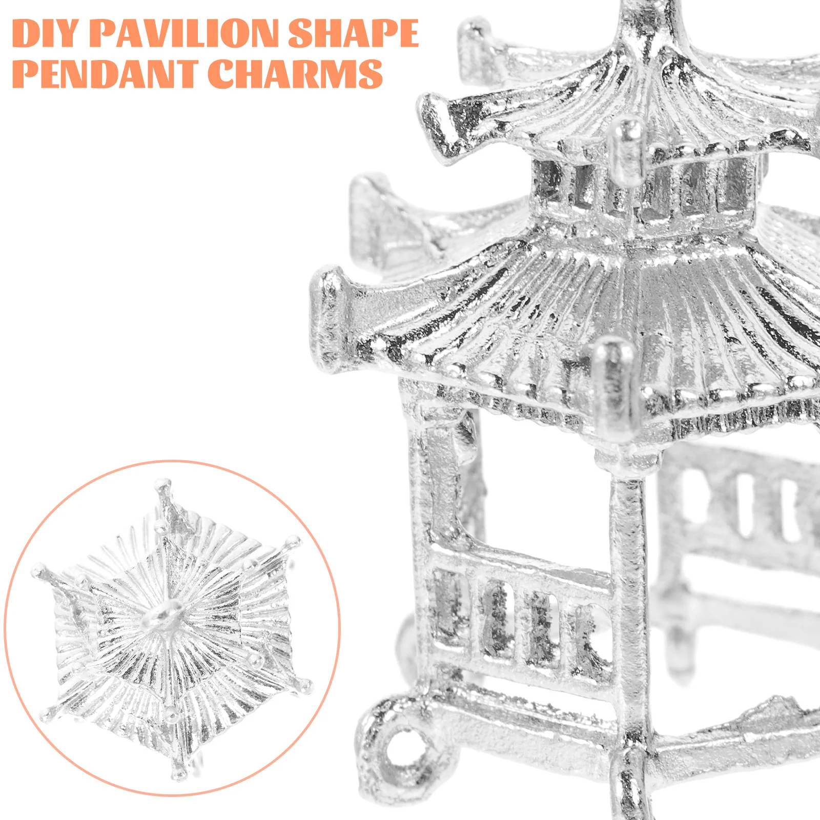 

6Pcs Ancient Style Alloy Pavilion Charms Durable Jewelry Making Supplies Necklace Earrings Bracelets DIY Craft Accessory