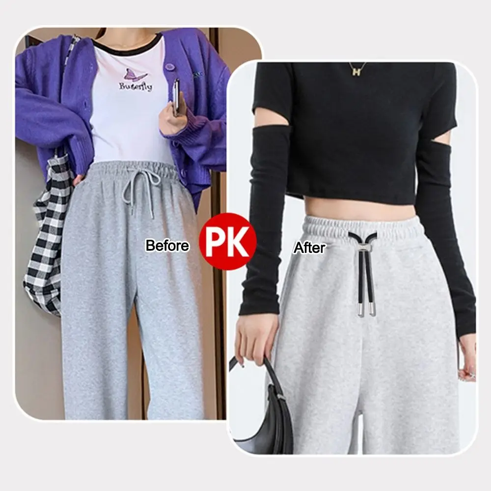 DIY Elastic Waistband Drawstring Adjustable with Buckle Lazy Pants Drawstring Sport Pants Rope Pants Fastening Accessories