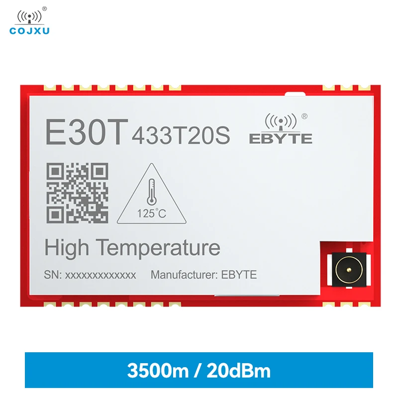 

Wireless Serial Port Module COJXU E30T-433T20S 150℃ High Temperature Resistance 425~450.5MHZ IPEX FEC 20dBm RSSI 3.5KM SMD