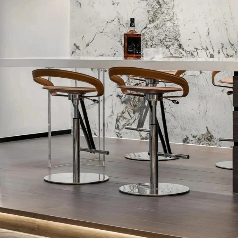 

Modern Design Minimalistic Bar Chairs Metal High Counter Accent Salon Chair Swivel Nordic Tabourets De Bar Luxury Furniture
