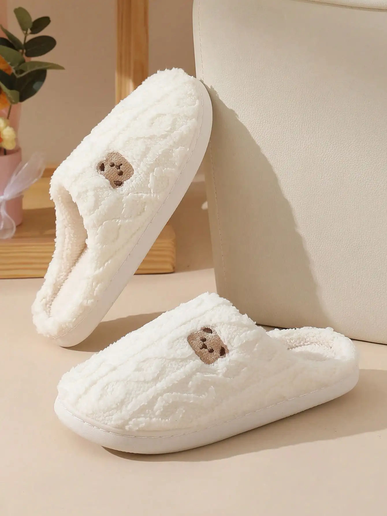 شبشب قطني دافئ للرجال والنساء بنعل مضاد للانزلاق للاستخدام الداخلي، إصدار الخريف والشتاء #4