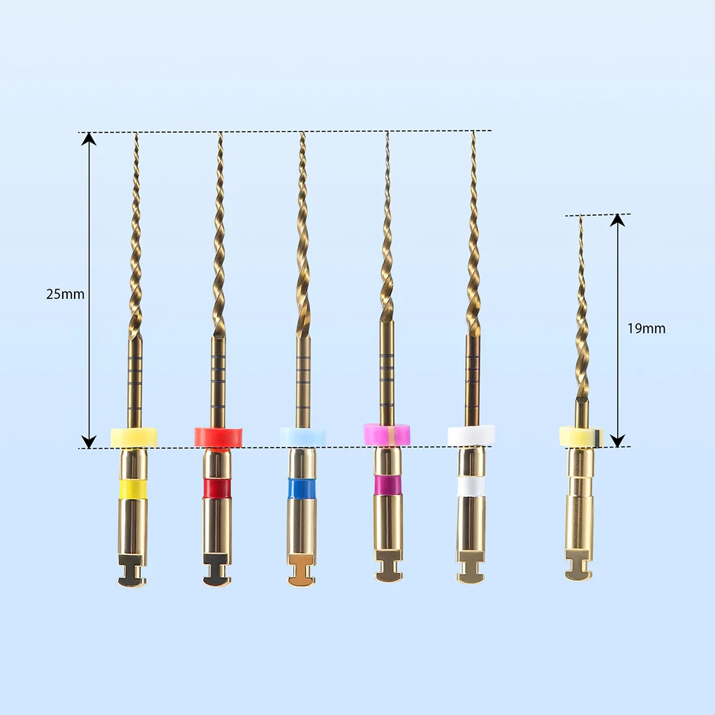 Dental Gold Flexible Feilen Endo Endodontische Wurzelkanal-Rotationsfeilen 21/25/31mm für Motoranwendung NiTi Zahnmedizinische Instrumente AZDENT – Detail 13