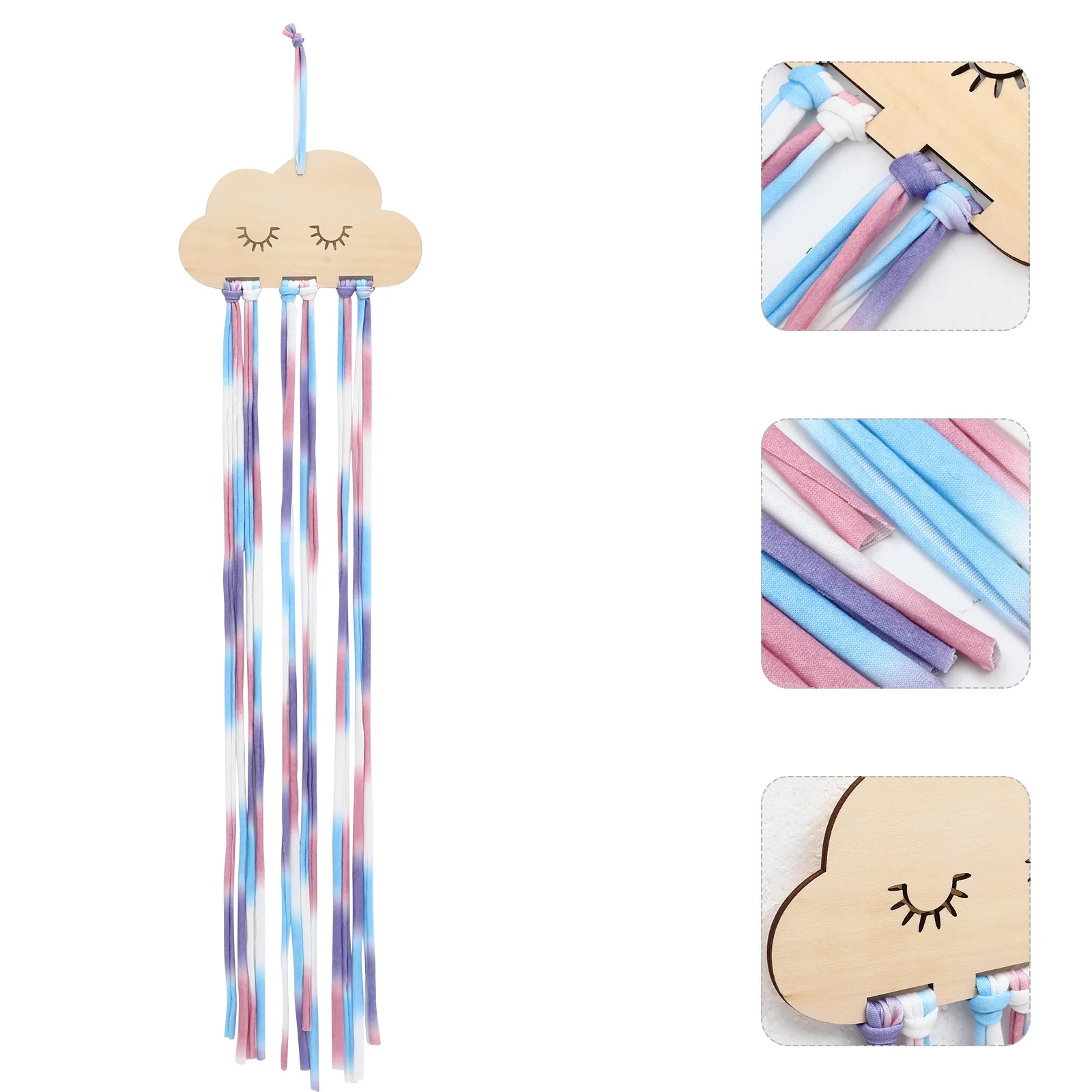 

Cloud Hairclip Storage Hanger Wall Mounted Wooden Bow Holder Hair Accessories Organizer Hair Clip Display Room Wall