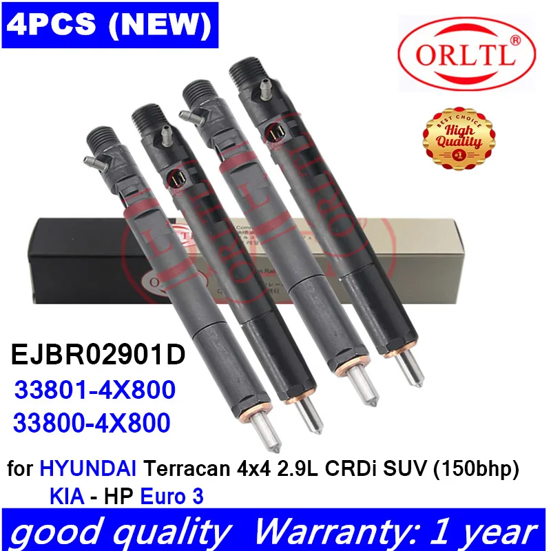 

Diesel Injector EJBR02901D 33801-4X800 33800-4X800 For HYUNDAI NOZZLE L137PBD L137PRD VALVE 9308-621C Repair Kits 7135-661