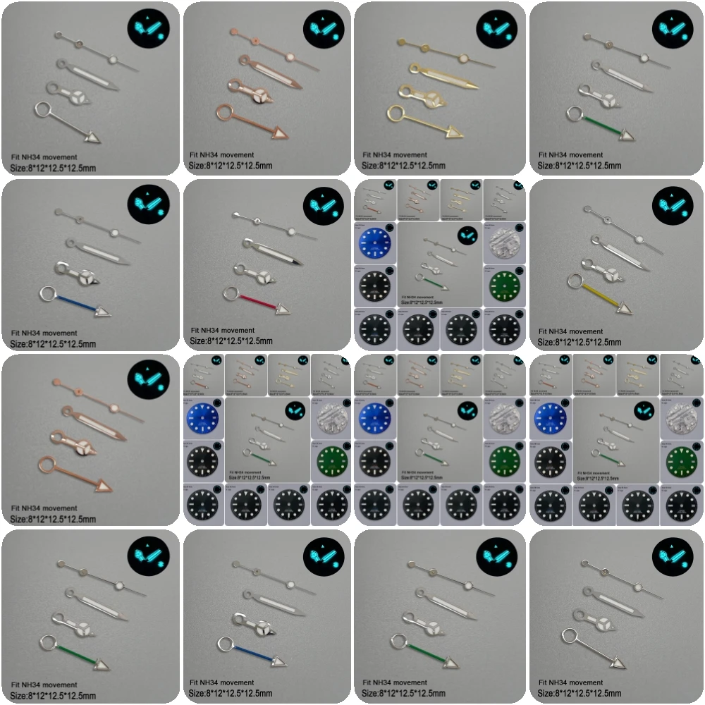 28.5 مللي متر S شعار NH34 GMT 2 الطلب الذهب الأسود حركة الحدود الجليد الأزرق مضيئة نيزك ساعة تعديل اكسسوارات أدوات