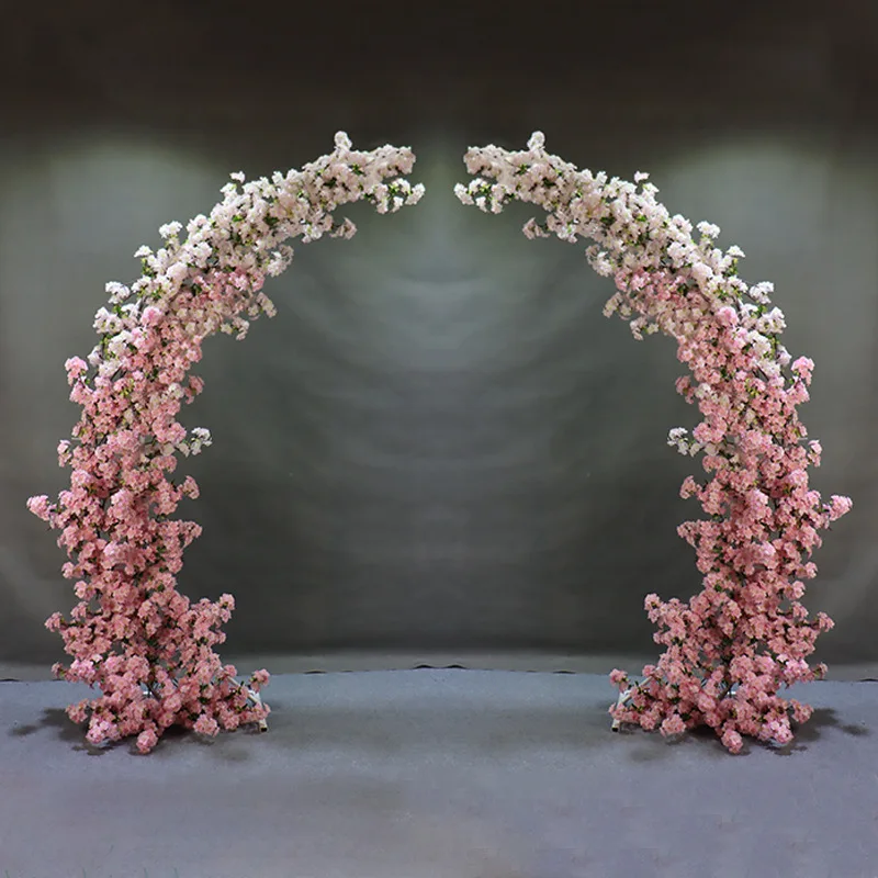Wedding props single layer horn wrought iron arch shelf curved wedding party outdoor balloon flower arrangement event decoration