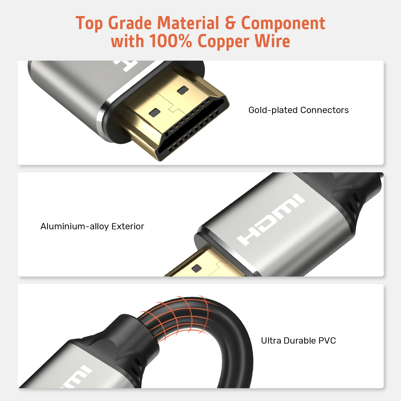 C139W 8K HDMI 남성-남성 케이블, eARC 지원, 다이나믹 HDR, VRR, QMS, QFT, DSC, ALLM, DTS 마스터, 돌비 애트모스, 돌비 비전 케이블