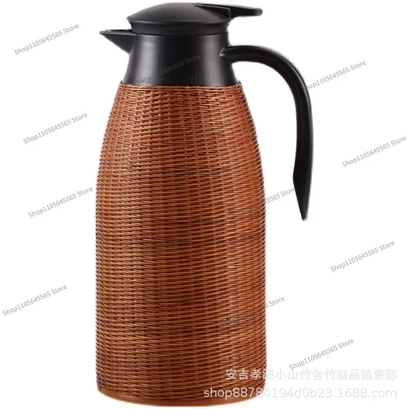 For Bamboo Woven Wire Insulated Kettle, High-end Hot Water Bottle, Household 304 Stainless Steel Kettle