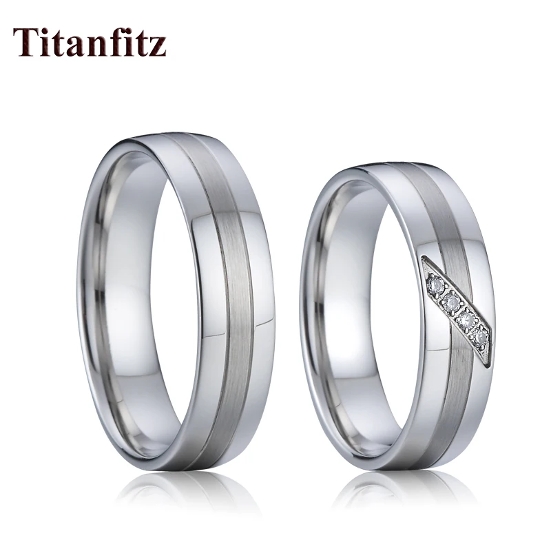 High Quality Designer Promise Wedding Rings Set for men and women Never Fade Silver Stainless Steel Jewelry Lovers Couples Ring