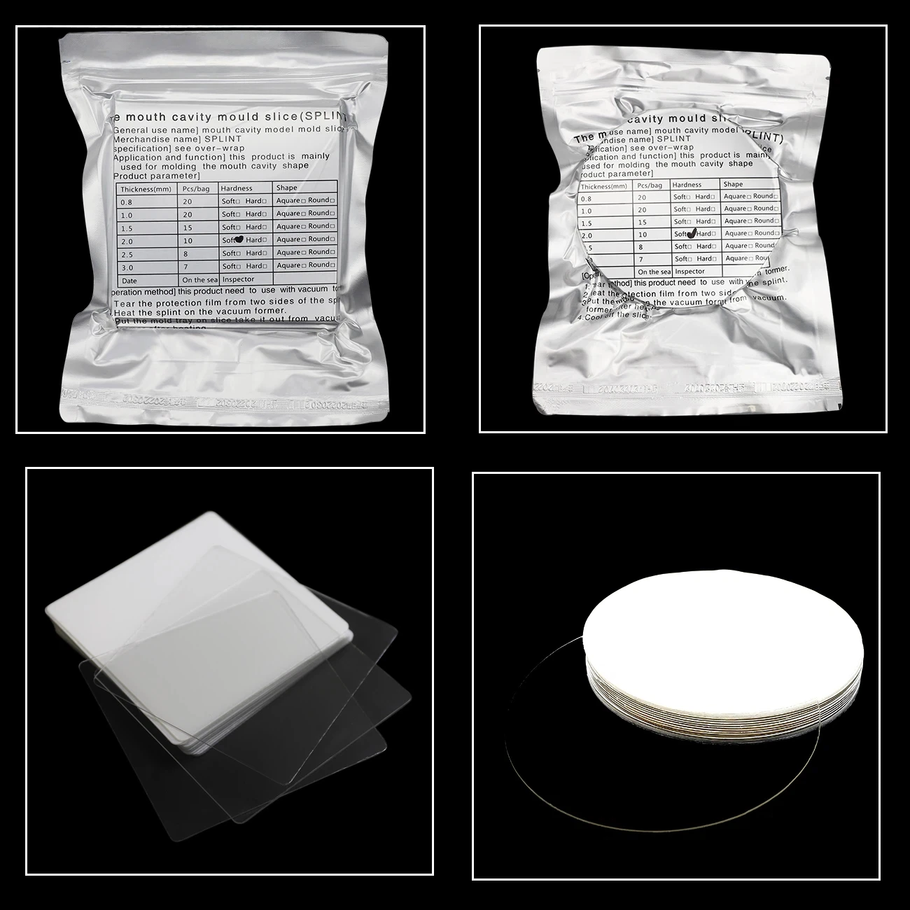0.8/1.0/1.5/2.0/2.5/3.0mm Dental Lab Orthodontic Splint Retainer Slice Vacuum Forming Sheet Soft Hard Thermoforming Material - view 2