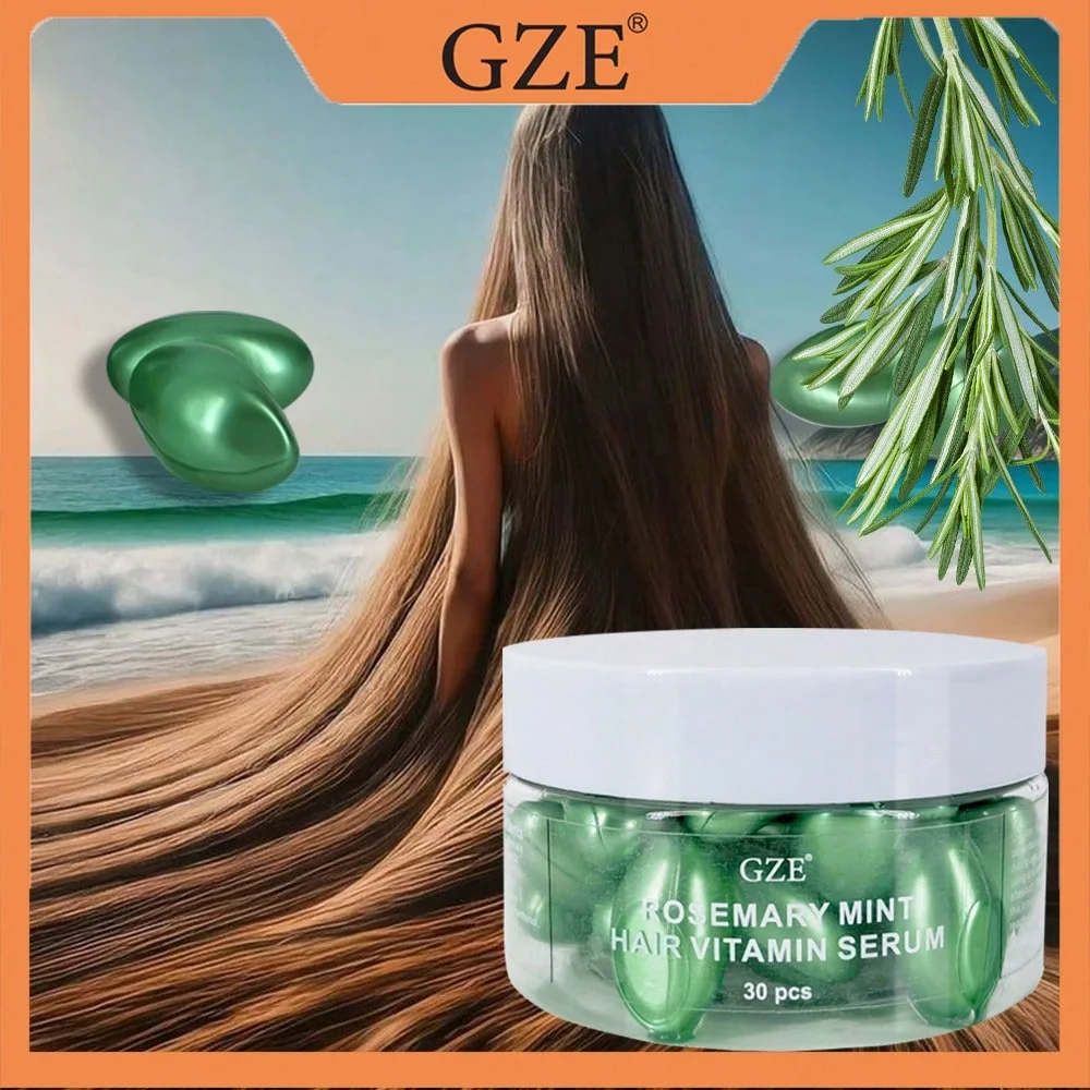 GZE ROSEMARY MINT HAIR VITAMIN SERUM for Frizzy and Damaged Hair Dry Frizzy Hair Into Healthier Reduce Frizz and Breakage