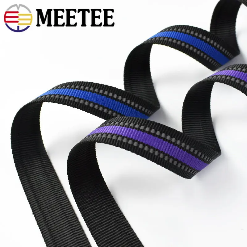 2/4M 15/20/25mm Reflective Webbing Tape Polyester Ribbon For Bag Strap Clothes Backpack Bias Binding DIY Belt Sewing Accessories