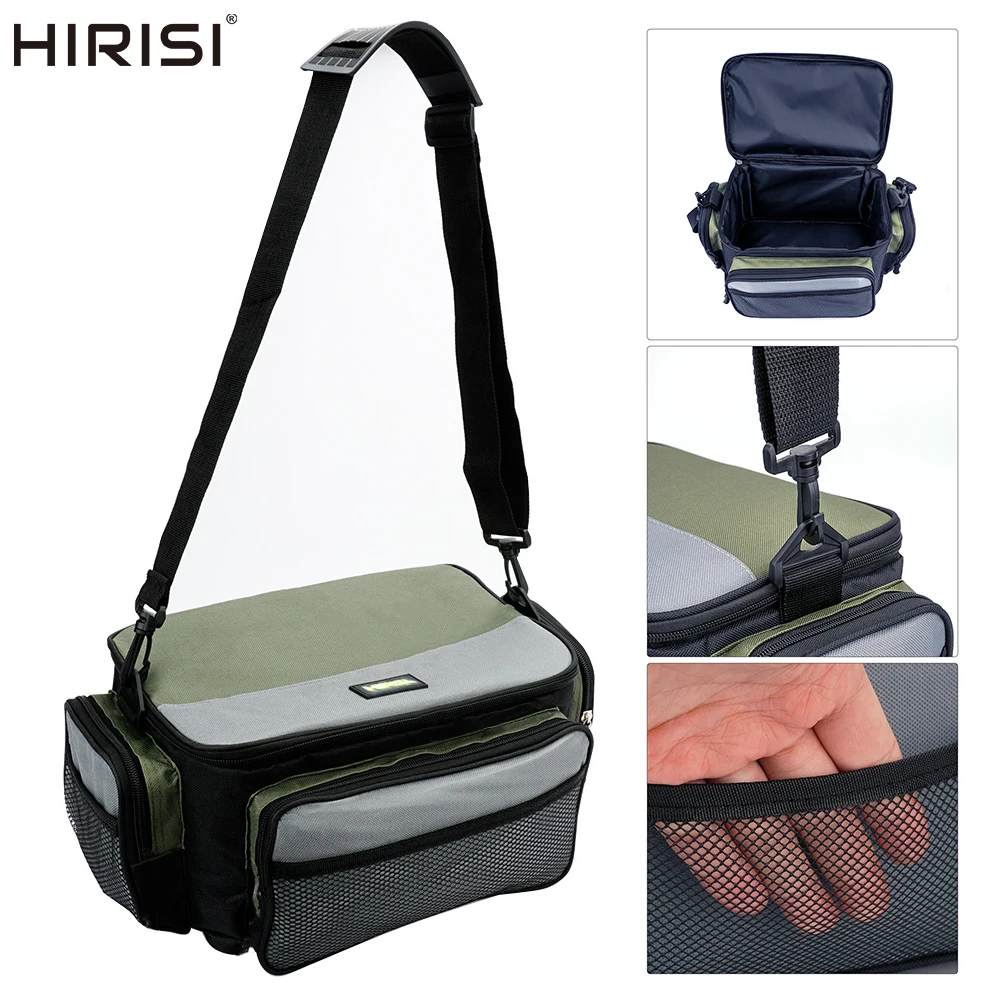 Hirisi Large Capacity Multifunctional Fishing Tackle Bags Oxford Fishing Bag Fishing Reel Tools Storage Box W127