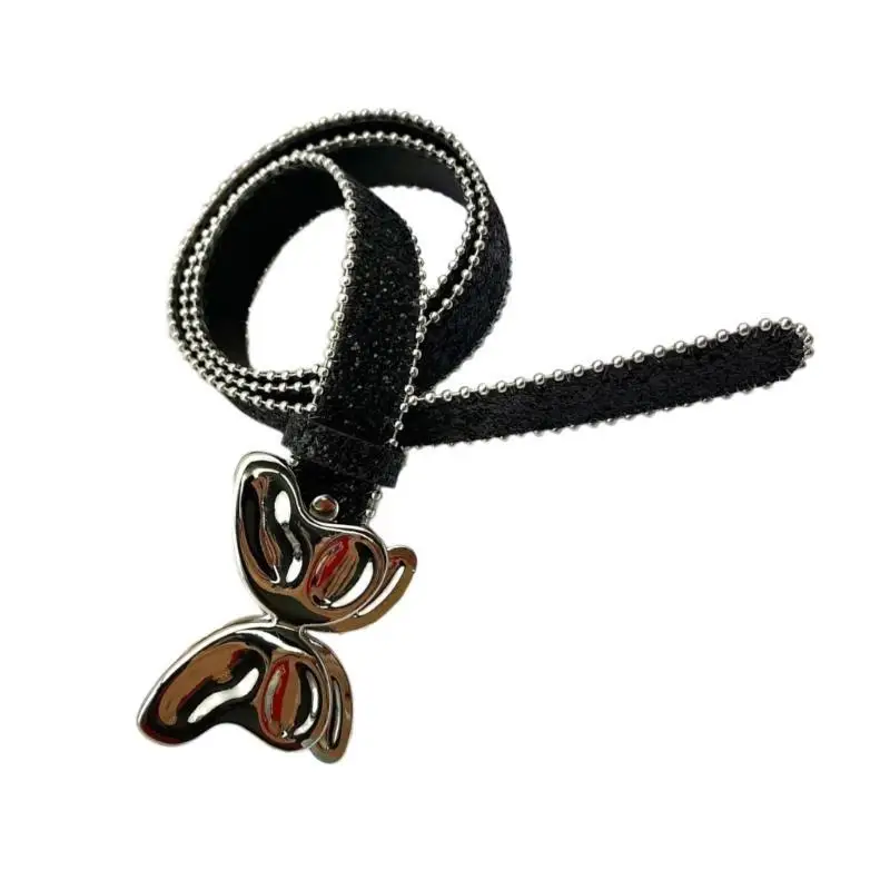 

A52E Modern Women Jeans Belt Butterfly Western Punk Belt Impressive Gothic