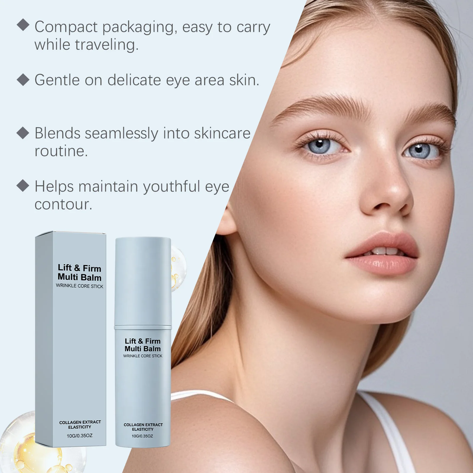 Eye Cream Stick Reduce Dark Circles Fine Lines Anti-Wrinkle Firming Lifting Under Moisturize Brightening Puffiness Eye Care Balm
